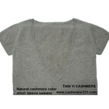Cashmere Color Natural Sweater BV manga curta